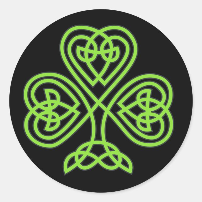Celtic Shamrock Classic Round Sticker (Front)