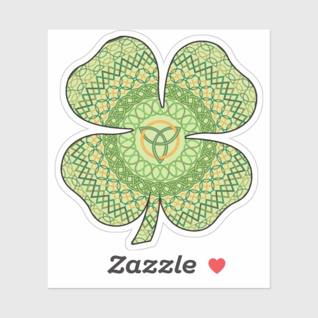 Celtic Shamrock Contour Sticker (Sheet)