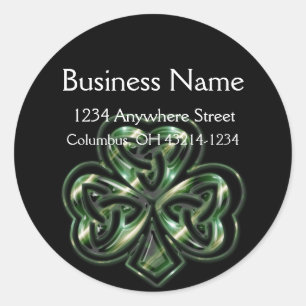 Celtic Shamrock Design 2 Round Address Labels