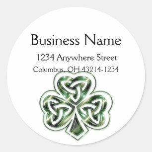 Celtic Shamrock Design 2 Round Address Labels 2