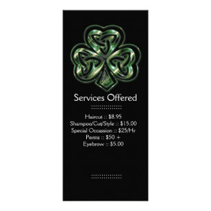 Celtic Shamrock Design 2 Services Rack Card