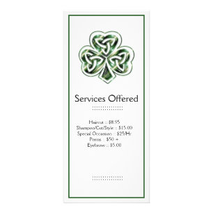 Celtic Shamrock Design 2 Services Rack Card 2