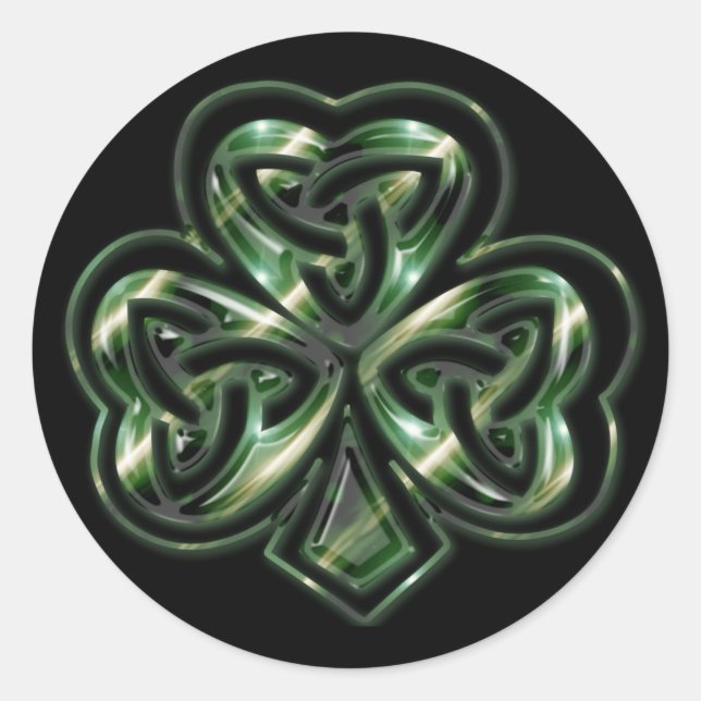 Celtic Shamrock Design 2 Stickers (Front)