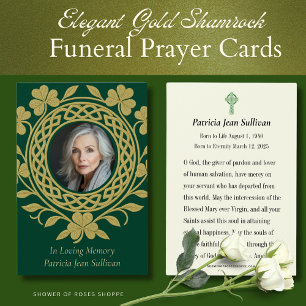 Celtic Shamrock Funeral Irish Prayer 