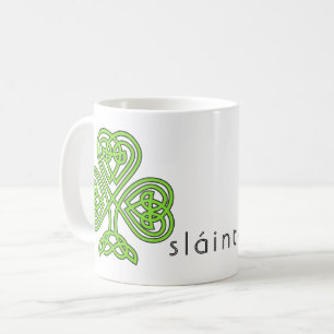 Celtic Shamrock Green St. Patrick's Day Slainte  Coffee Mug