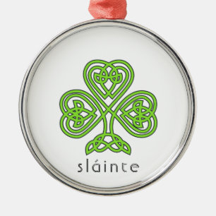Celtic Shamrock Green St. Patrick's Day Slainte  Metal Tree Decoration