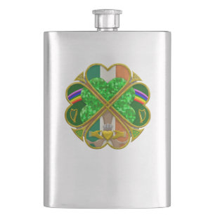 Celtic Shamrock Heritage Symbol Irish Inspired Hip Flask
