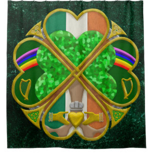 Celtic Shamrock Heritage Symbol Irish Inspired Shower Curtain