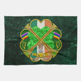 Celtic Shamrock Heritage Symbol Irish Inspired Tea Towel