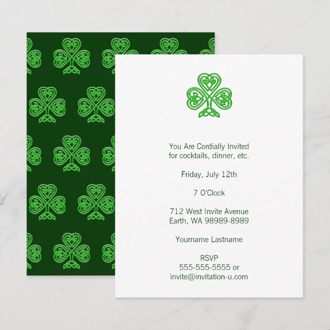 Celtic Shamrock Invitation (Front/Back)