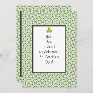 Celtic Shamrock Pattern St. Patrick's Day Party Invitation