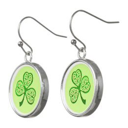 Celtic Shamrock St. Patrick's Day Sterling Silver Earrings