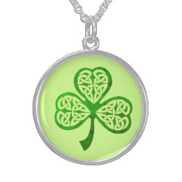 Celtic Shamrock St. Patrick's Day Sterling Silver Necklace
