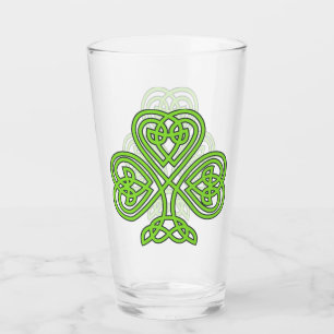 Celtic Shamrock Trefoil Knot St Patrick's Beverage Glass