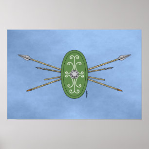Celtic Shield and Spears Poster