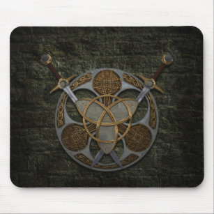 Celtic Shield and Swords Mouse Mat