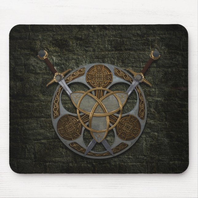 Celtic Shield and Swords Mouse Mat (Front)