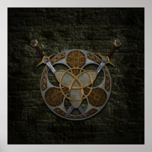 Celtic Shield and Swords Poster