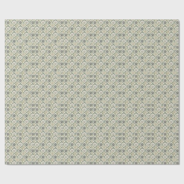 Celtic Shield Knot & Rope Scottish Design Pattern Wrapping Paper (Flat)