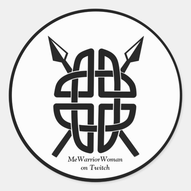 Celtic Shield,  MeWarriorWoman on Twitch  Classic Round Sticker (Front)