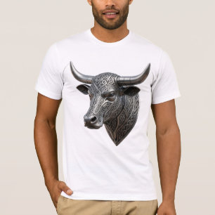 Celtic Silver Bull Head Viking Celtic T-Shirt