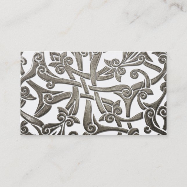 Celtic Silver Pattern Business Card (Front)