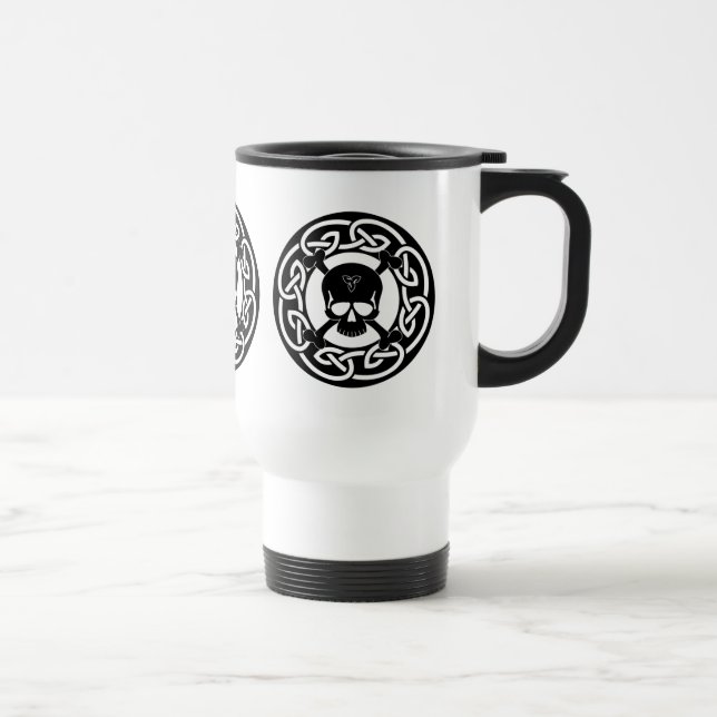 Celtic Skull & Crossbones  - Reusable Travel Mug (Right)