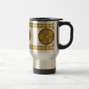 Celtic Spiral Art Mugs, Lughnasadh Design #2 Travel Mug