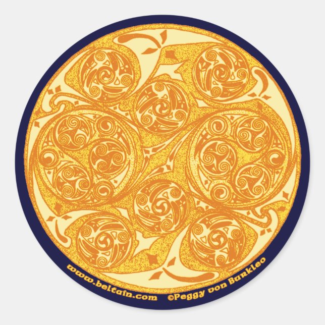 Celtic Spiral Art Stickers, Mandala Design #2 Classic Round Sticker (Front)