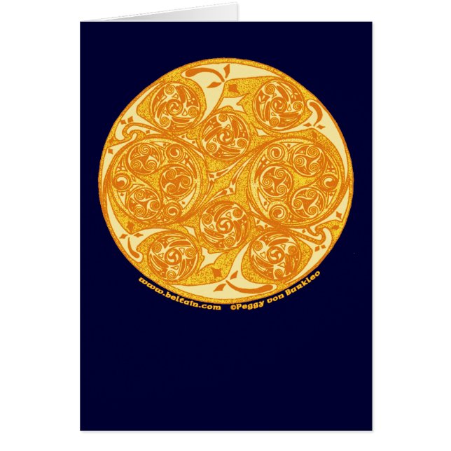 Celtic Spiral Card, Sun Mandala Design (Front)