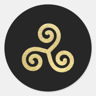 Celtic Spirals Knot Ancient Irish Gaelic Symbol Classic Round Sticker