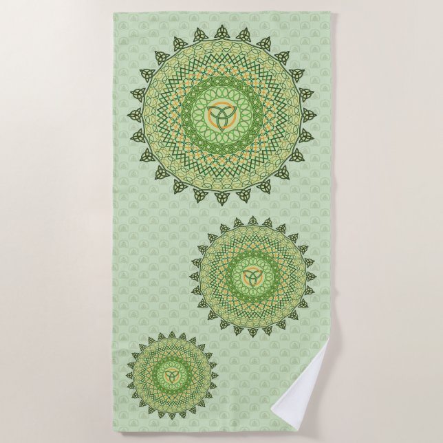Celtic St. Patty's Day Beach Towel (Front)