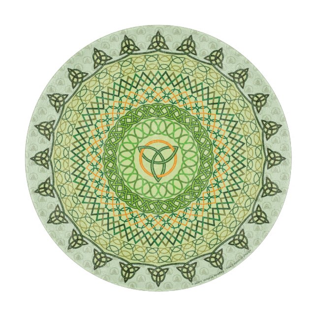 Celtic St. Patty's Day Glass Cutting Board (Front)