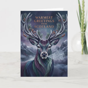 Celtic Stag Highland Christmas Card