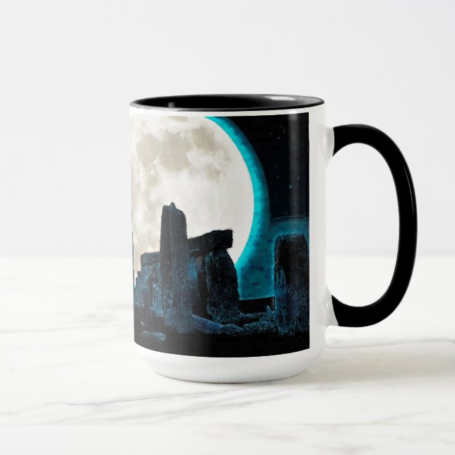 Celtic Stonehenge, Moon & Stars Astronomy U.K. Mug (Right)