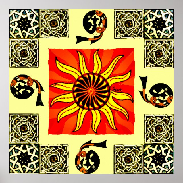 Celtic Sun Mandala Print (Front)