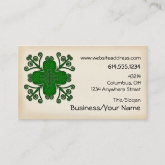 Celtic Swirls Irish Green Design :: Business Card