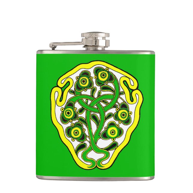 Celtic symbol hip flask (Front)