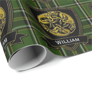 Celtic Symbol Irish Tartan Wrapping Paper