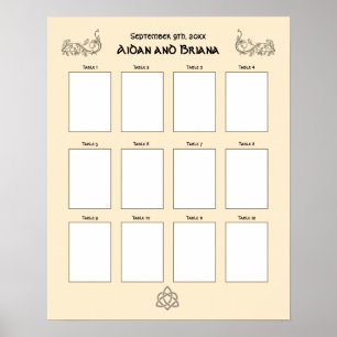 Celtic symbols and foliage 12 table blank poster