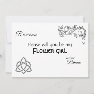 Celtic symbols and foliage on white invitation