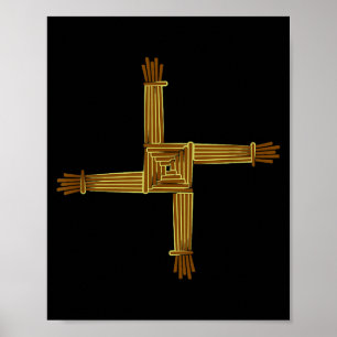 Celtic Symbols Brigid's Cross Celtic Knot Irish Sy Poster