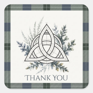 Celtic Tartan Botanical Heritage Square Sticker