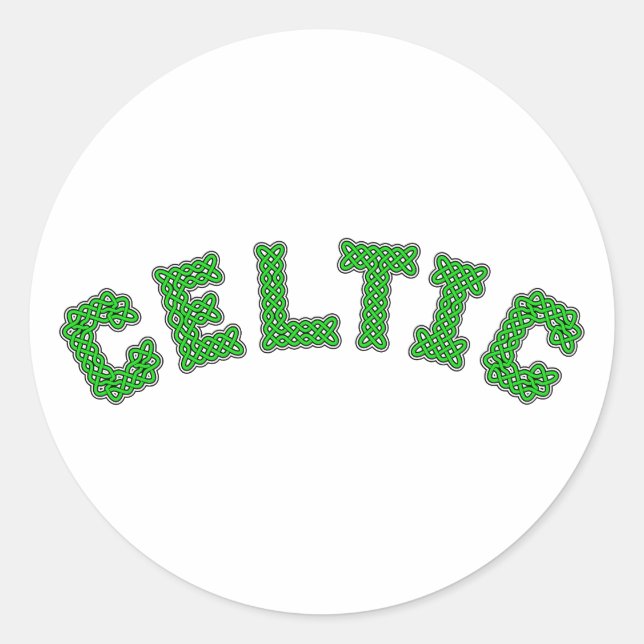 Celtic Text Classic Round Sticker (Front)