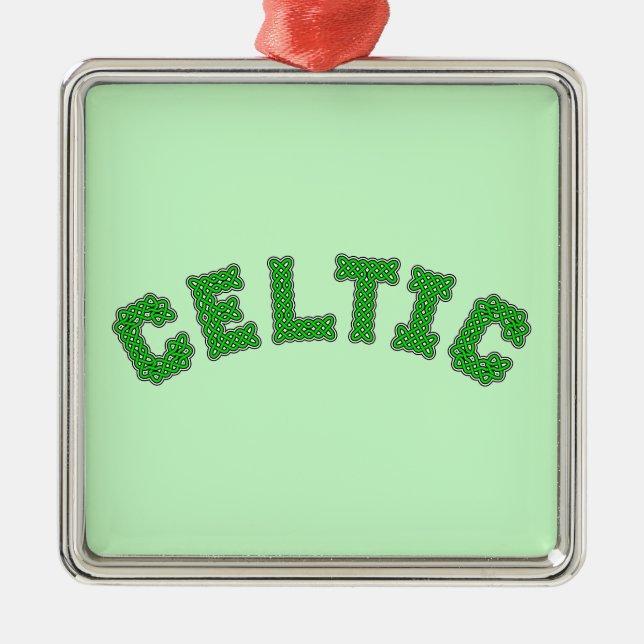 Celtic Text Metal Tree Decoration (Front)