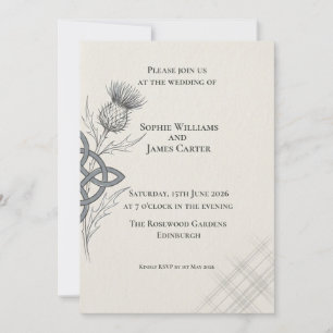 Celtic Thistle Trinity Knot Wedding Invitation