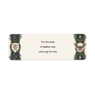 Celtic Thistle Wedding Return Address Label