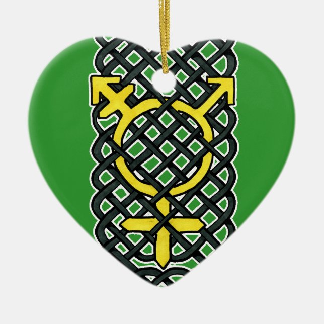 Celtic Transgender Ornament Yellow (Front)