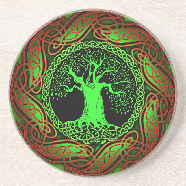 Celtic Tree (Illuminated version) Coaster (Front)