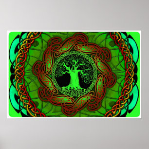 Celtic Tree (Illuminated version) Poster